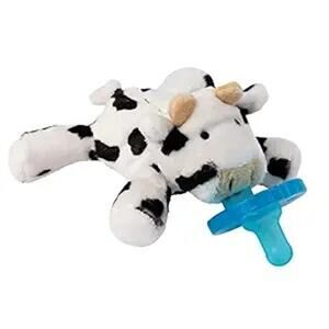 NEW WubbaNub Moo Cow Pacifier Plush for 0-6 Month Infants Baby